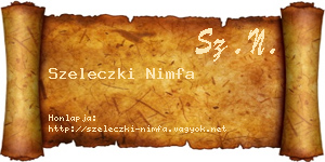 Szeleczki Nimfa névjegykártya